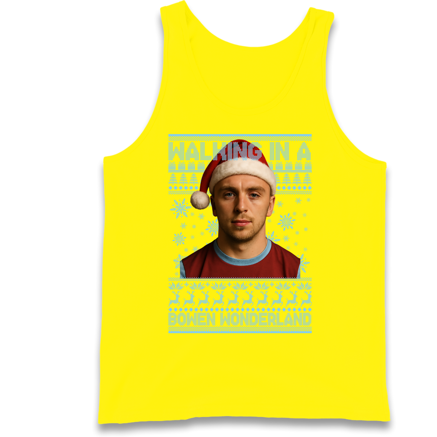 Jared Bowen walking in a Bowen Wonderland Christmas Tank Top
