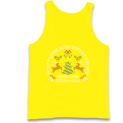 Keep Flying High In Festive Sky Christmas Tank Top