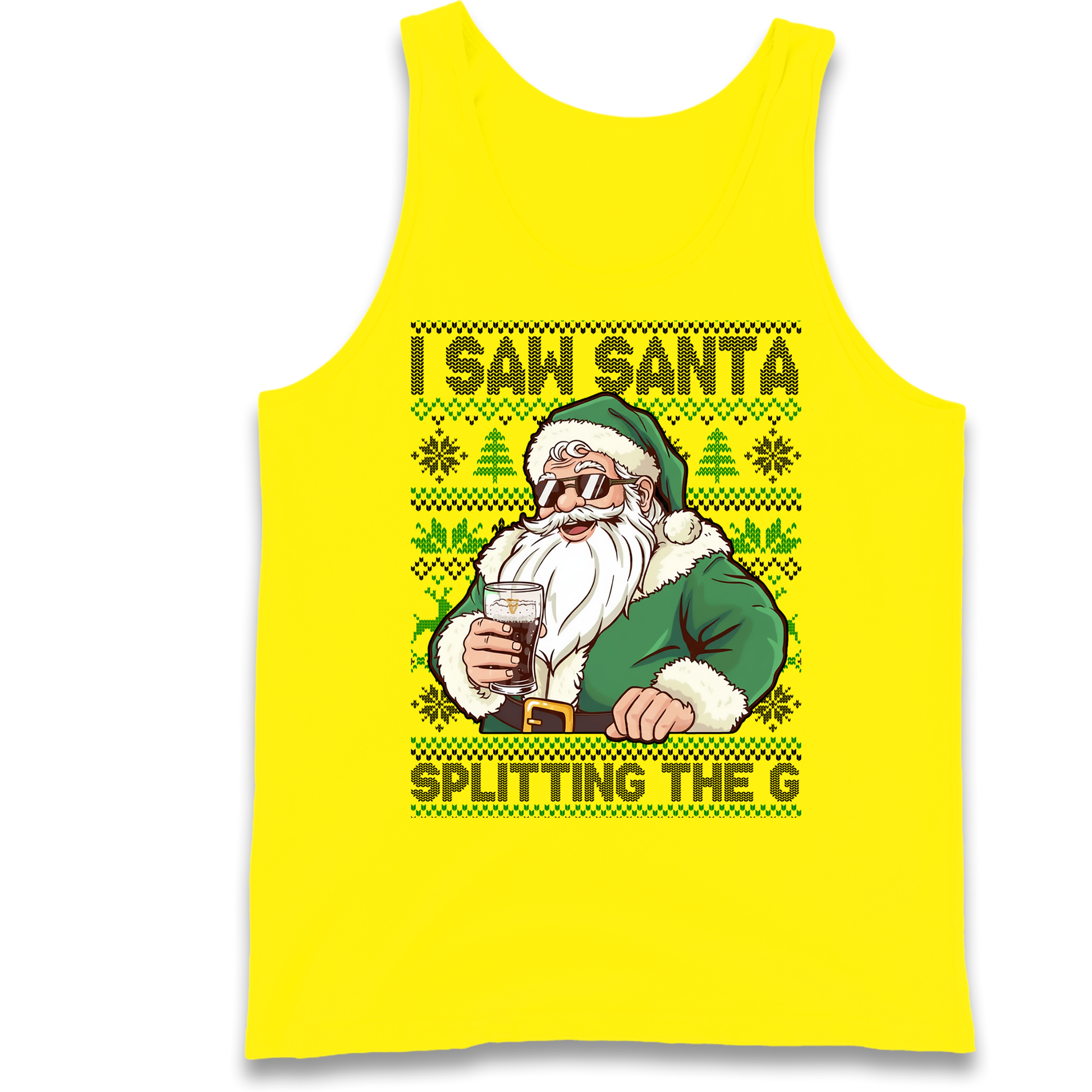 Santa Splitting The G Tank-Top