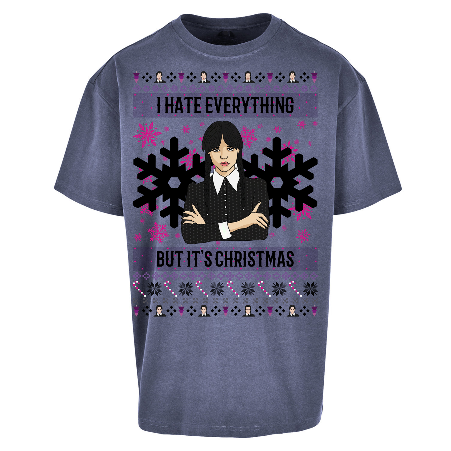 Wednesday addams Christmas Oversized T Shirts