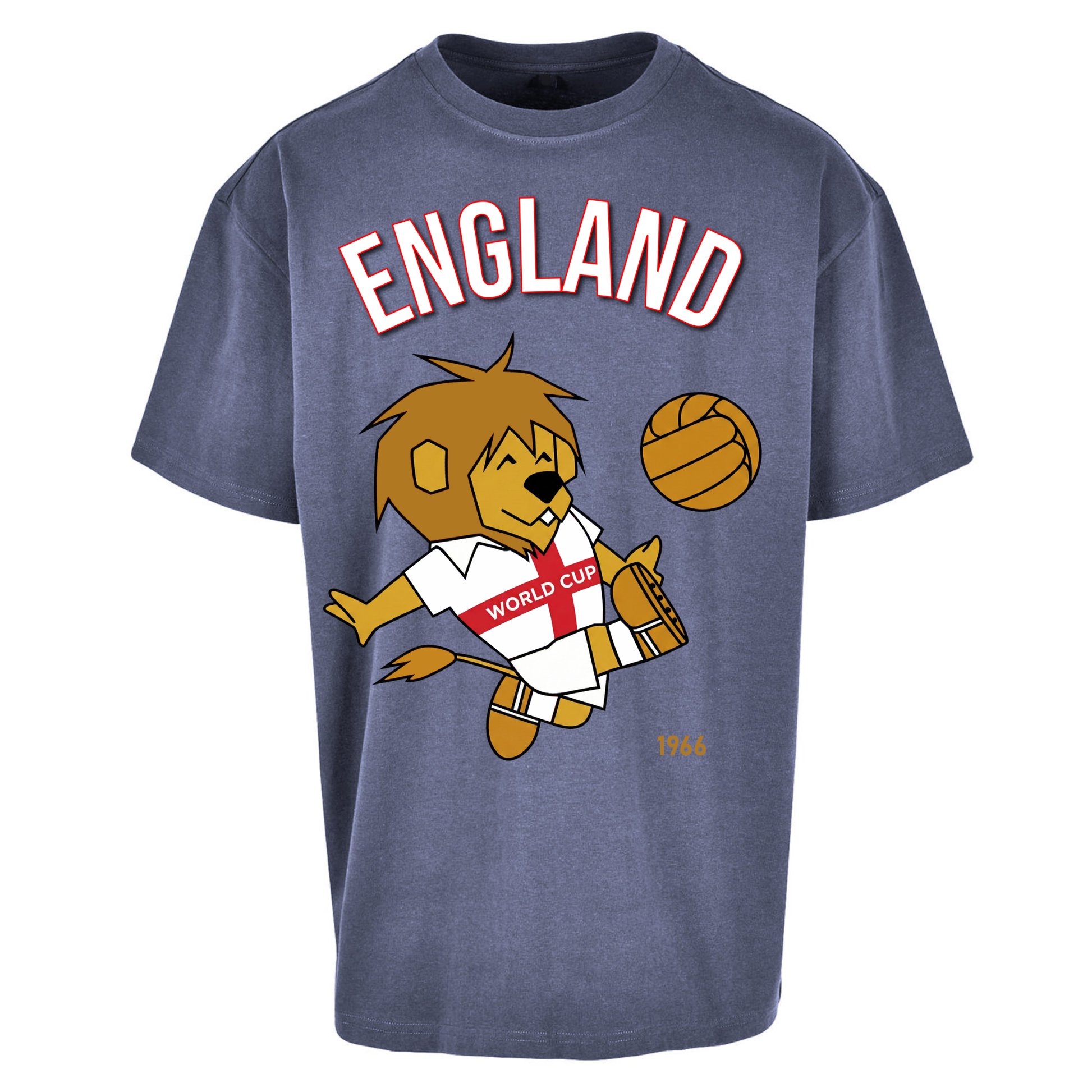 England World Cup Willie 1966 Football Oversized Tee