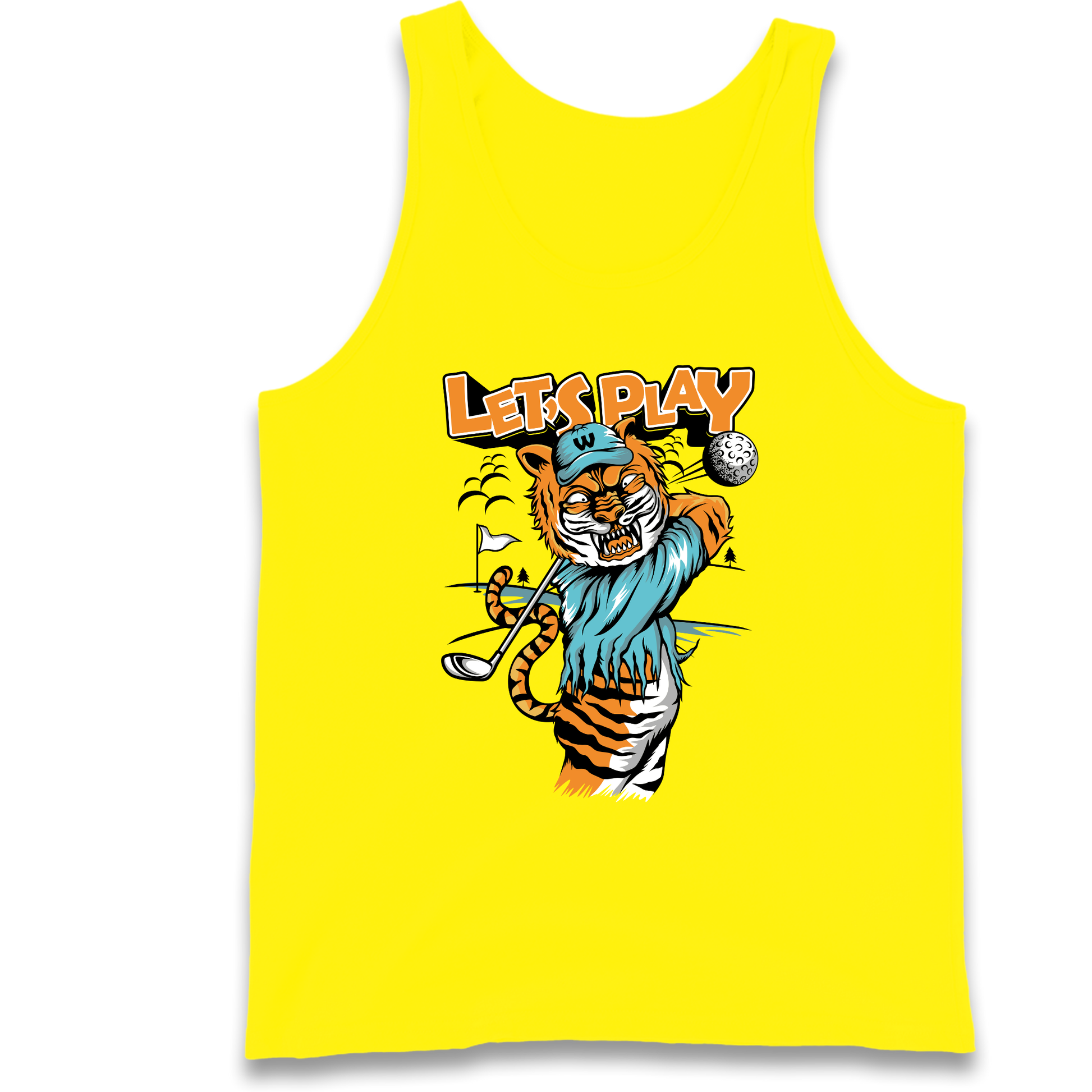 Lets Play Golf Tiger Tank Top