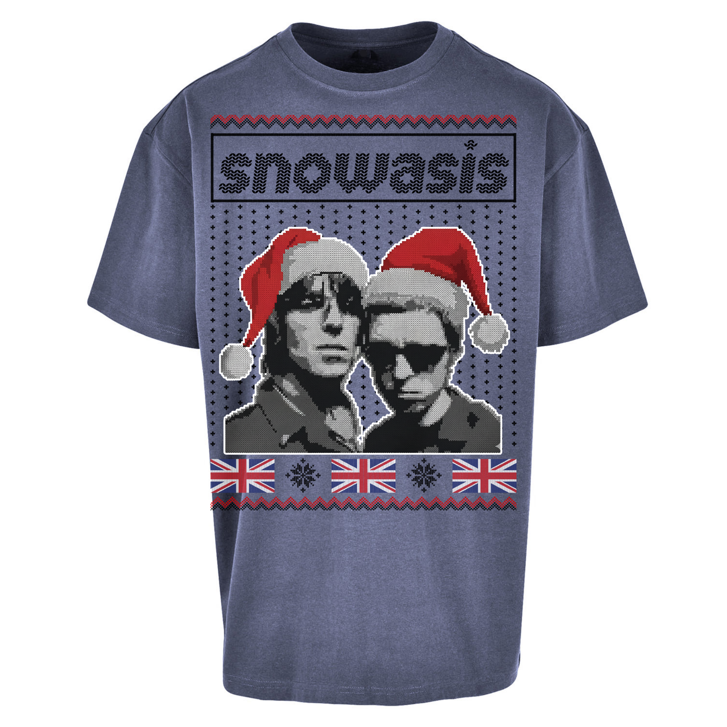 Snowasis Union Jack Christmas Oversized T Shirts