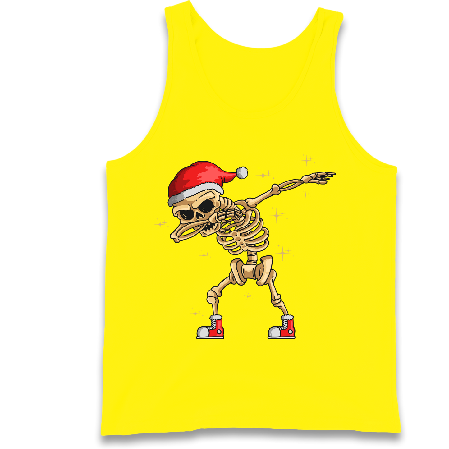 Santa Skellington Dabbing Christmas Tank Top