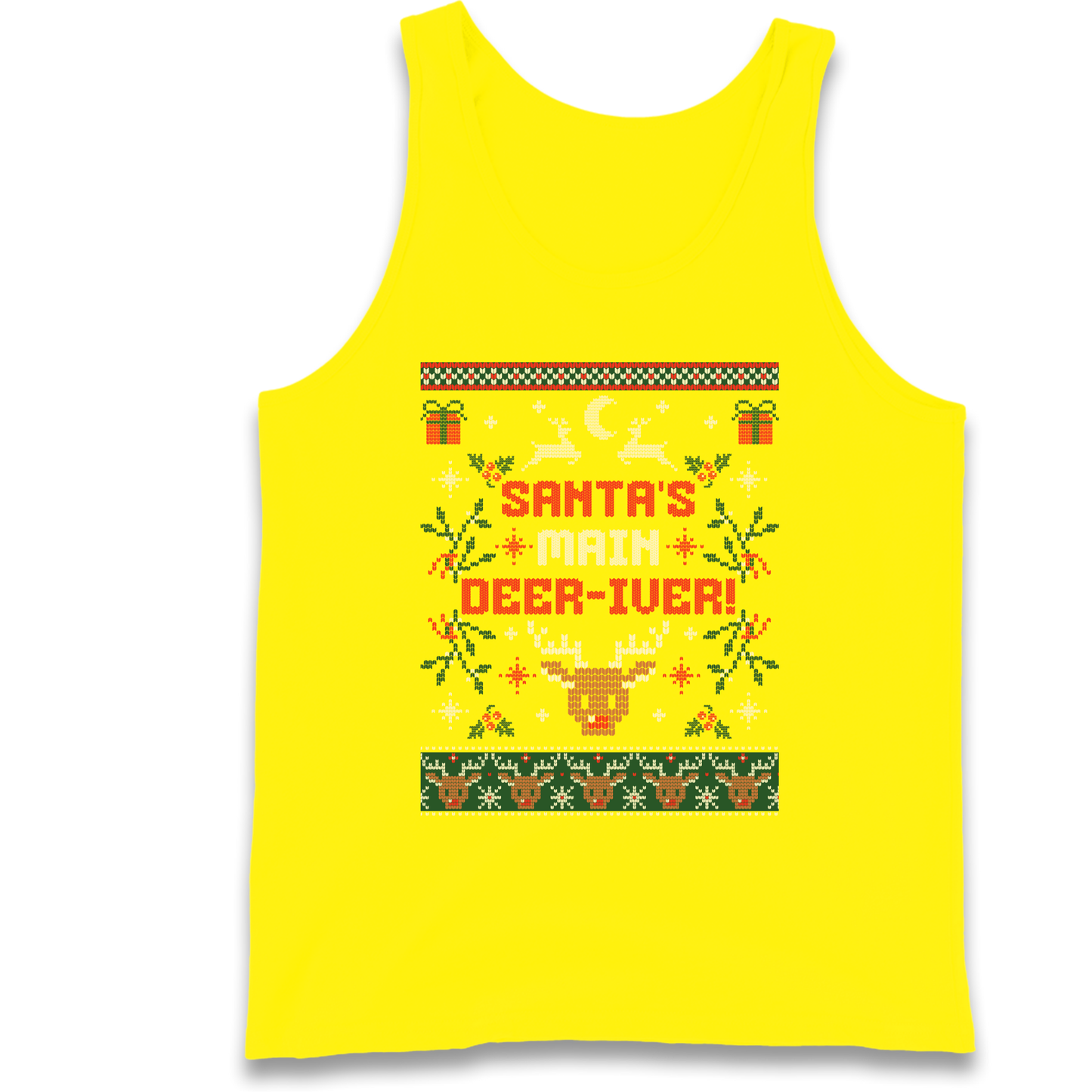 Santas Main Deer iver Christmas Tank Top