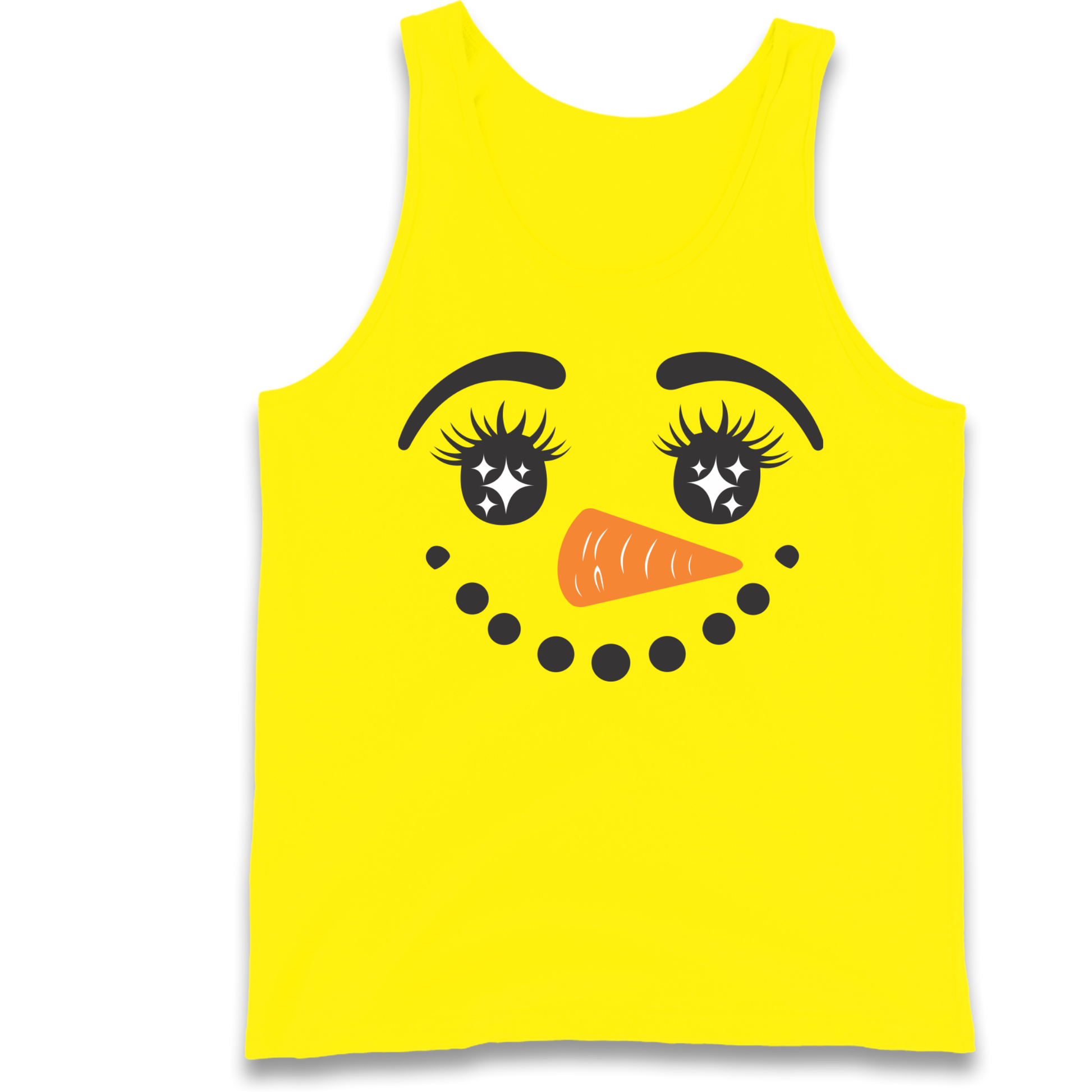 Snowman Face Christmas Tank Top