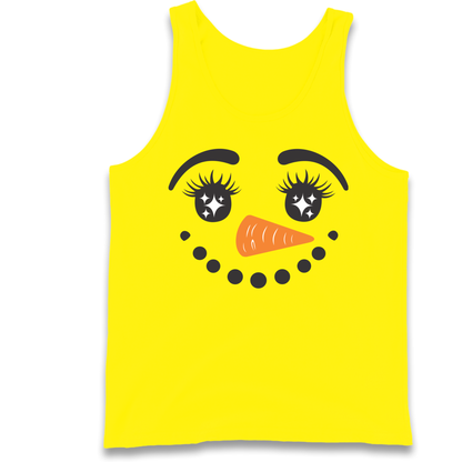Snowman Face Christmas Tank Top
