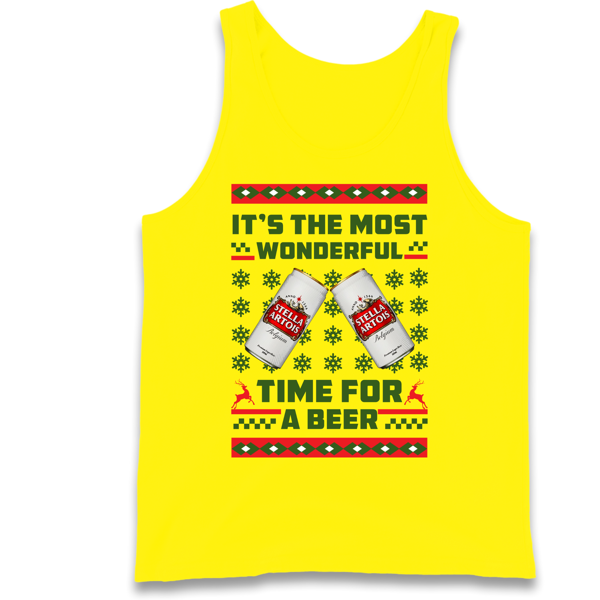 Its The Most Wonderful Time for A Beer Stella Christmas Tank Top