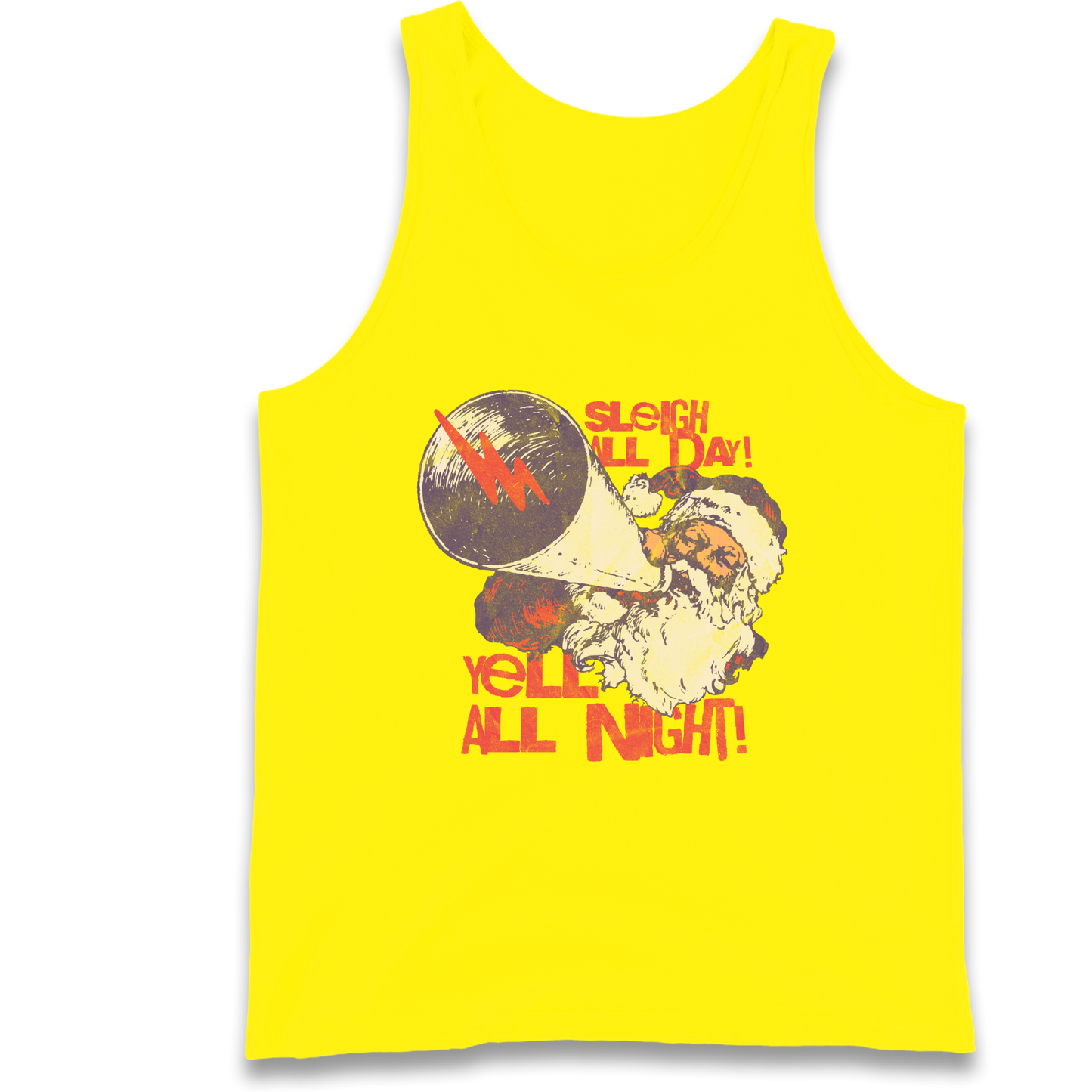 Sleigh All Day Yell All Night Santa Christmas Tank Top