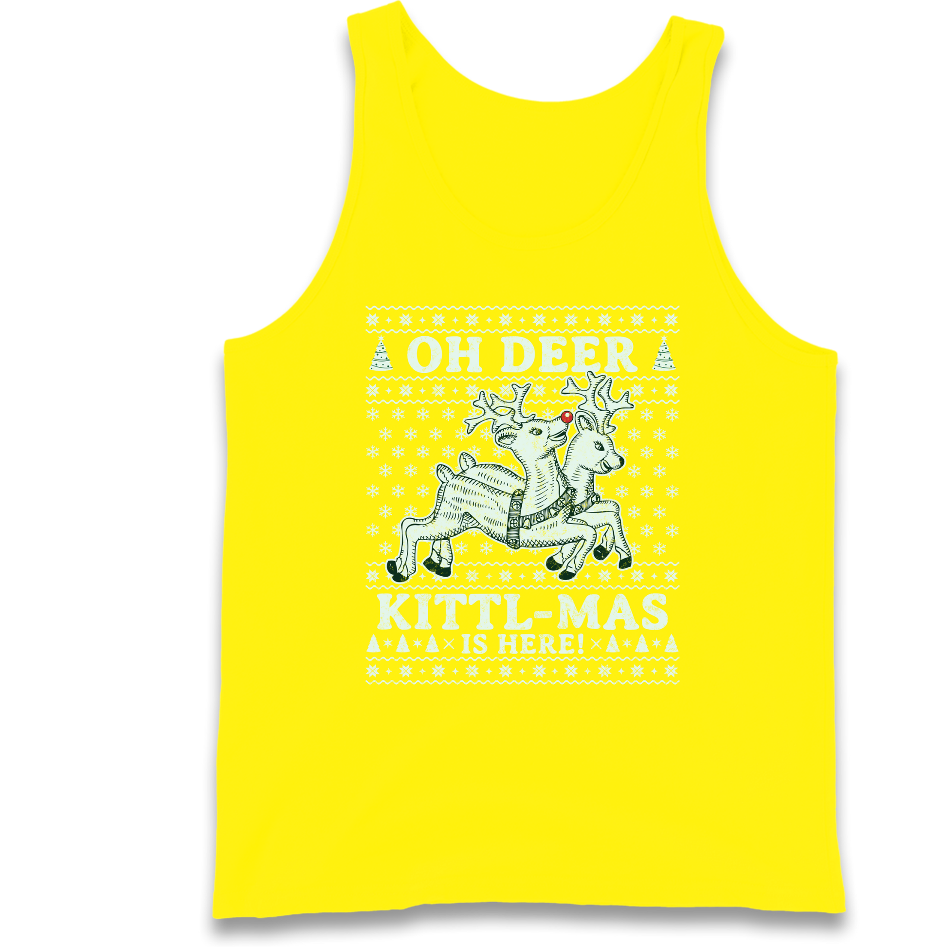 Oh Deer Kittl Mas Is Here Christmas Tank Top
