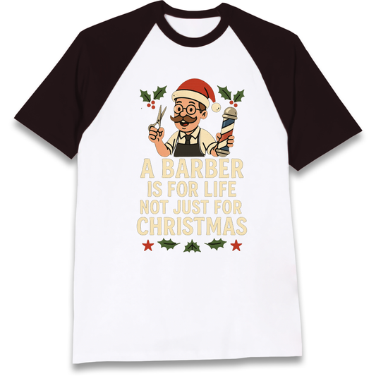 Barber Christmas Raglan T Shirt