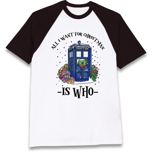 Dr Who Christmas Raglan T Shirt