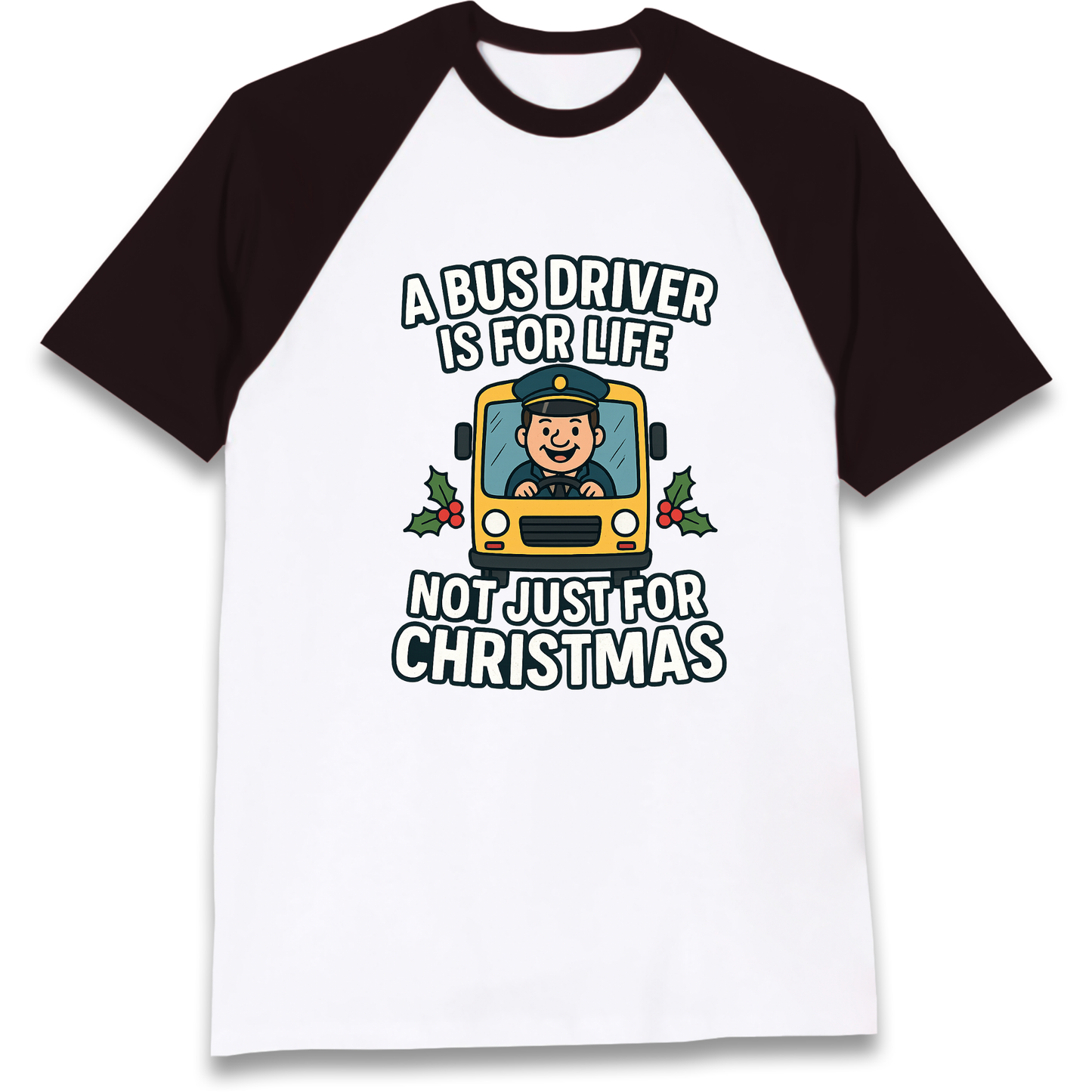 Bus Driver Christmas Raglan T Shirt