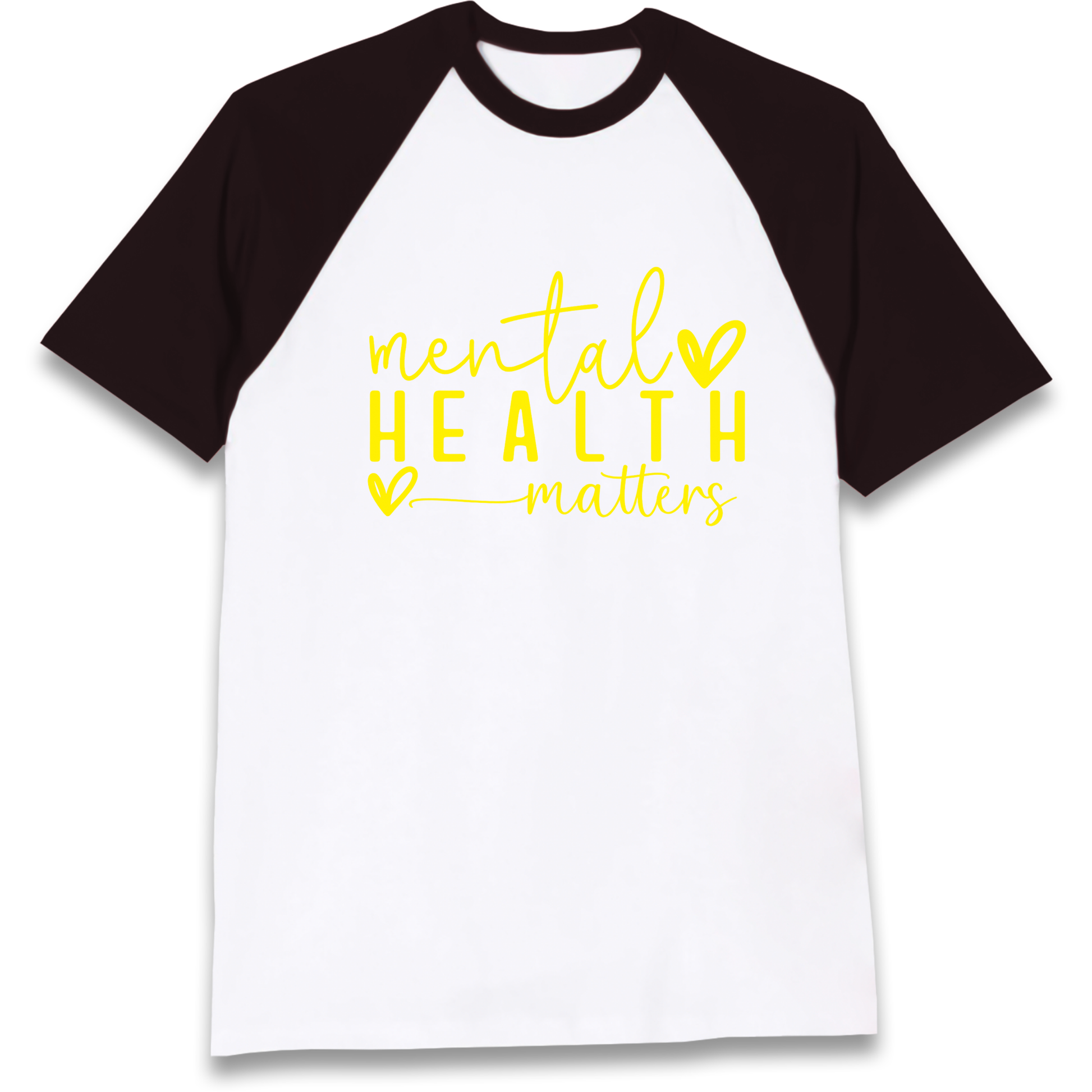 Yellow Mental Health Raglan T Shirt