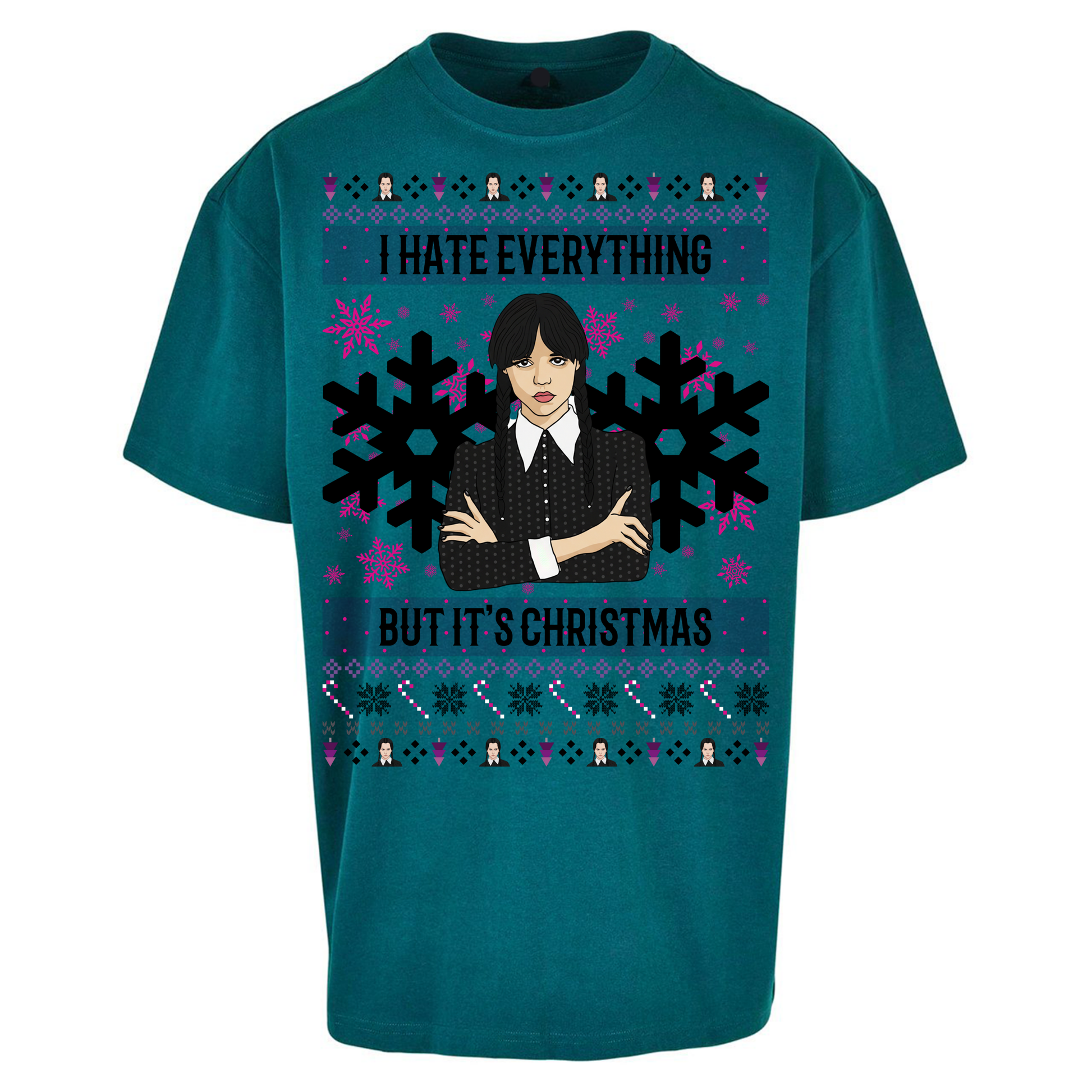Wednesday addams Christmas Oversized T Shirts