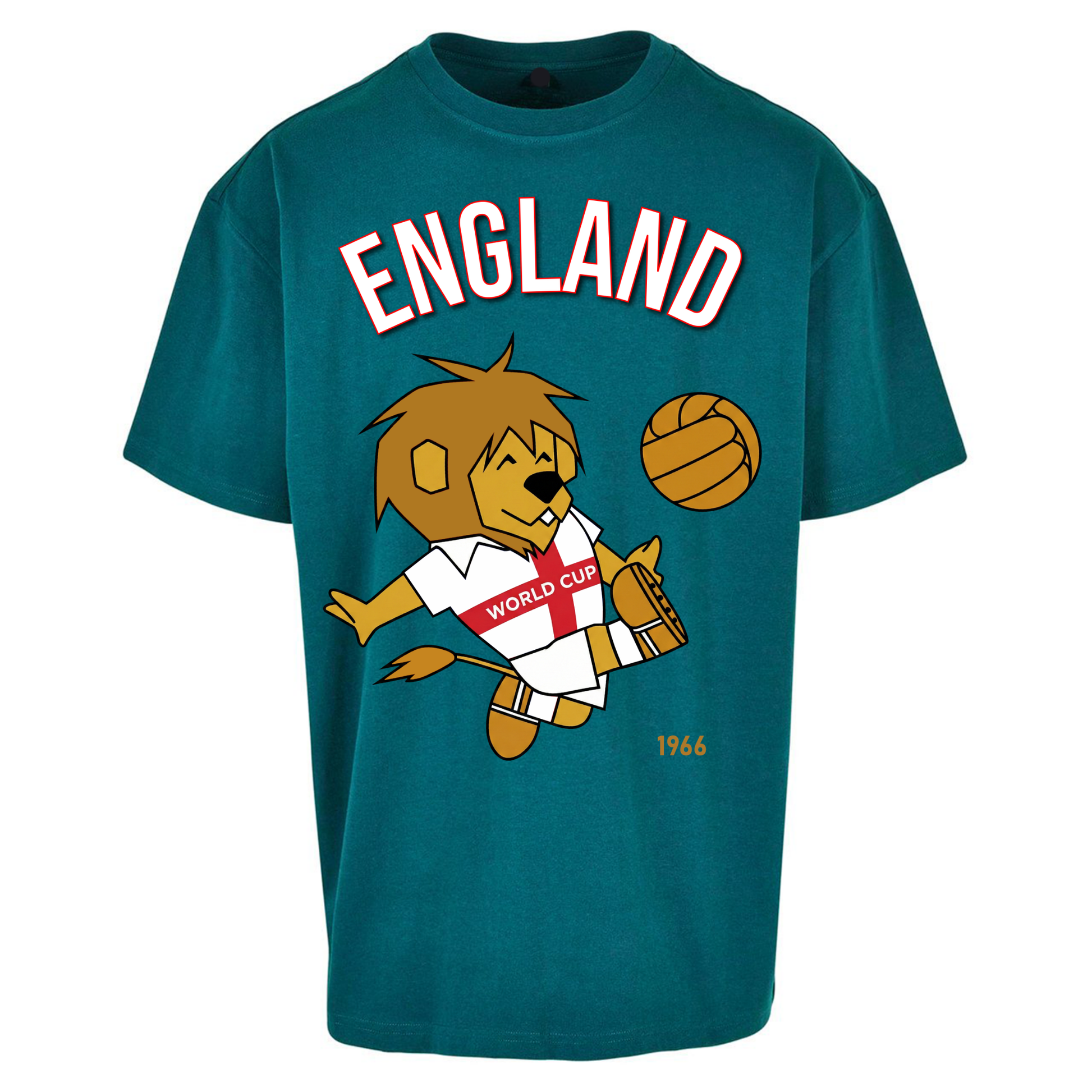 England World Cup Willie 1966 Football Oversized Tee