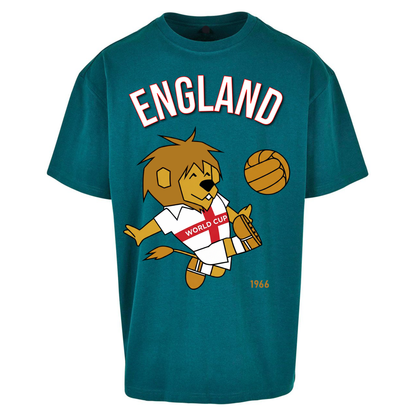 England World Cup Willie 1966 Football Oversized Tee