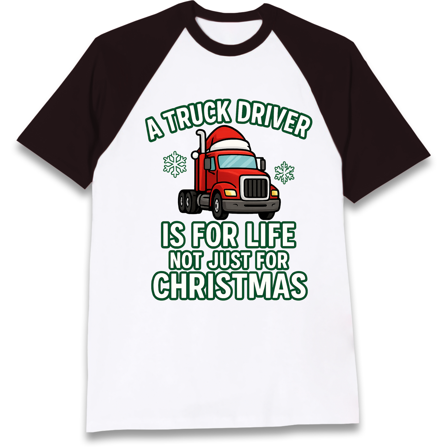 Truck Driver Christmas Raglan T Shirt
