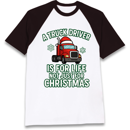 Truck Driver Christmas Raglan T Shirt