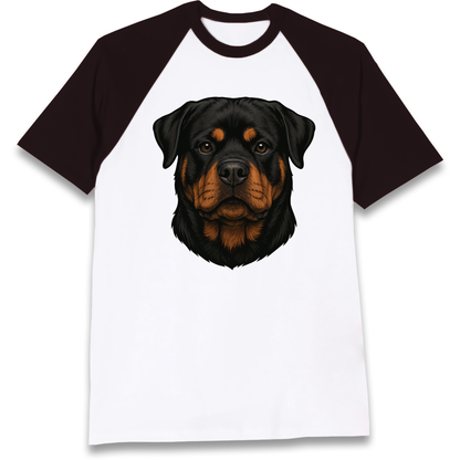 Rottweiler Face Raglan T Shirt