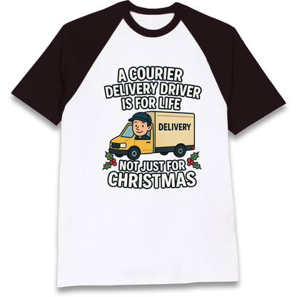 Courier Delivery Driver Christmas Raglan T Shirt