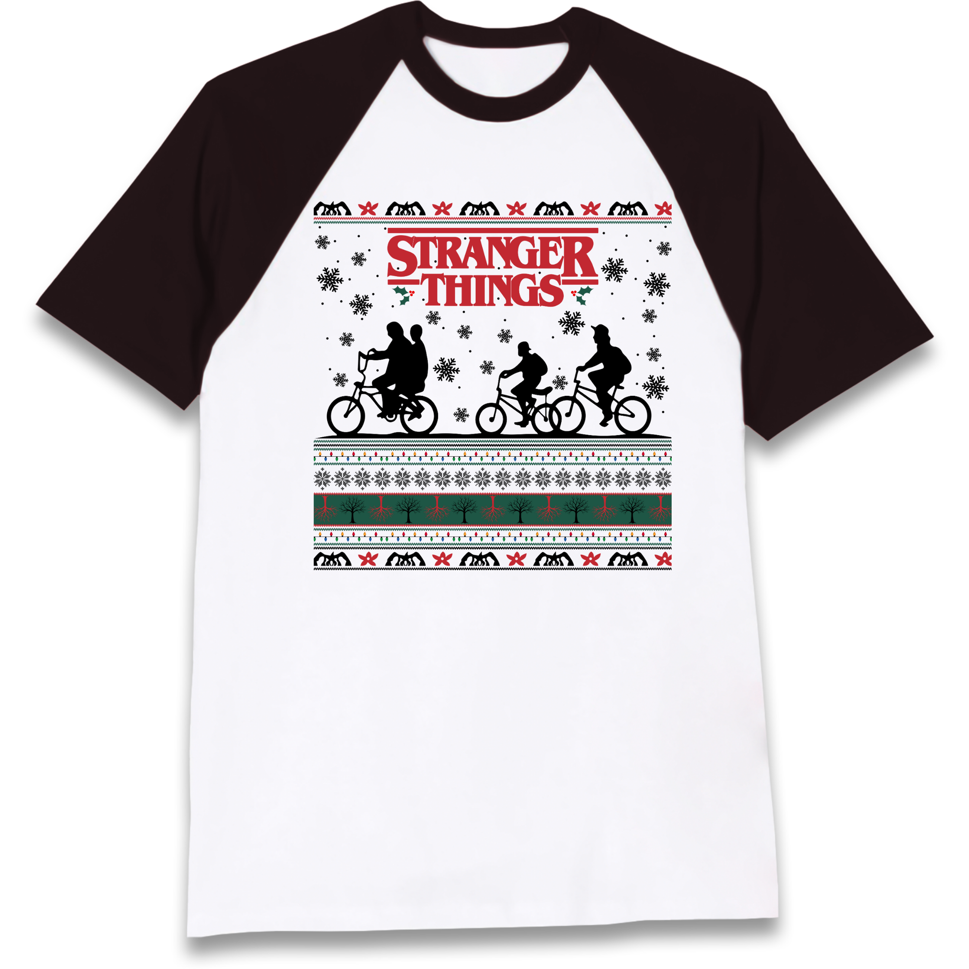 Stranger Things Christmas Raglan T Shirt