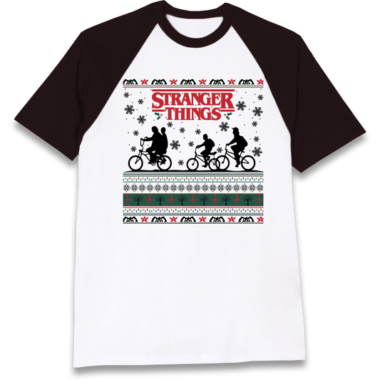 Stranger Things Christmas Raglan T Shirt