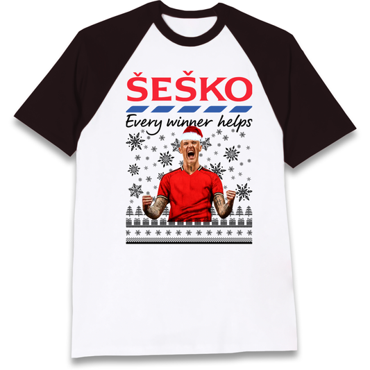 Benjamin Sesko Christmas Raglan T Shirt