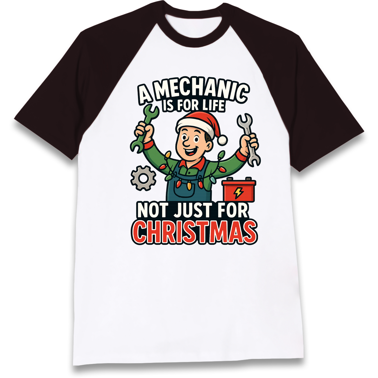 Mechanic Christmas Raglan T Shirt