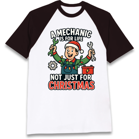 Mechanic Christmas Raglan T Shirt