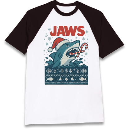 Jaws Christmas Raglan T Shirt