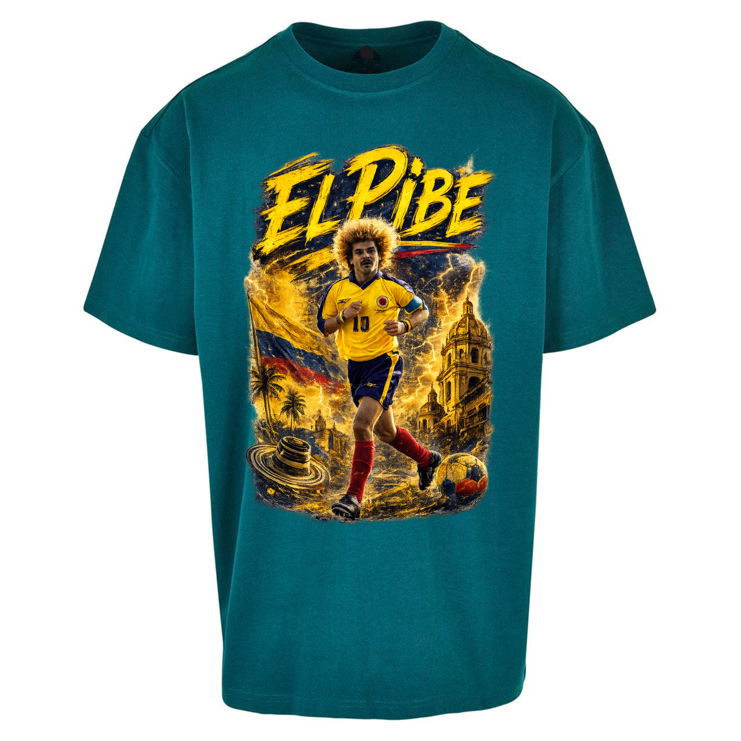 Carlos Valderrama Colombia Football Oversized T Shirts