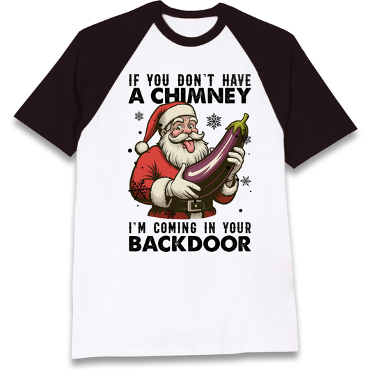Santa Back Door Raglan T Shirt
