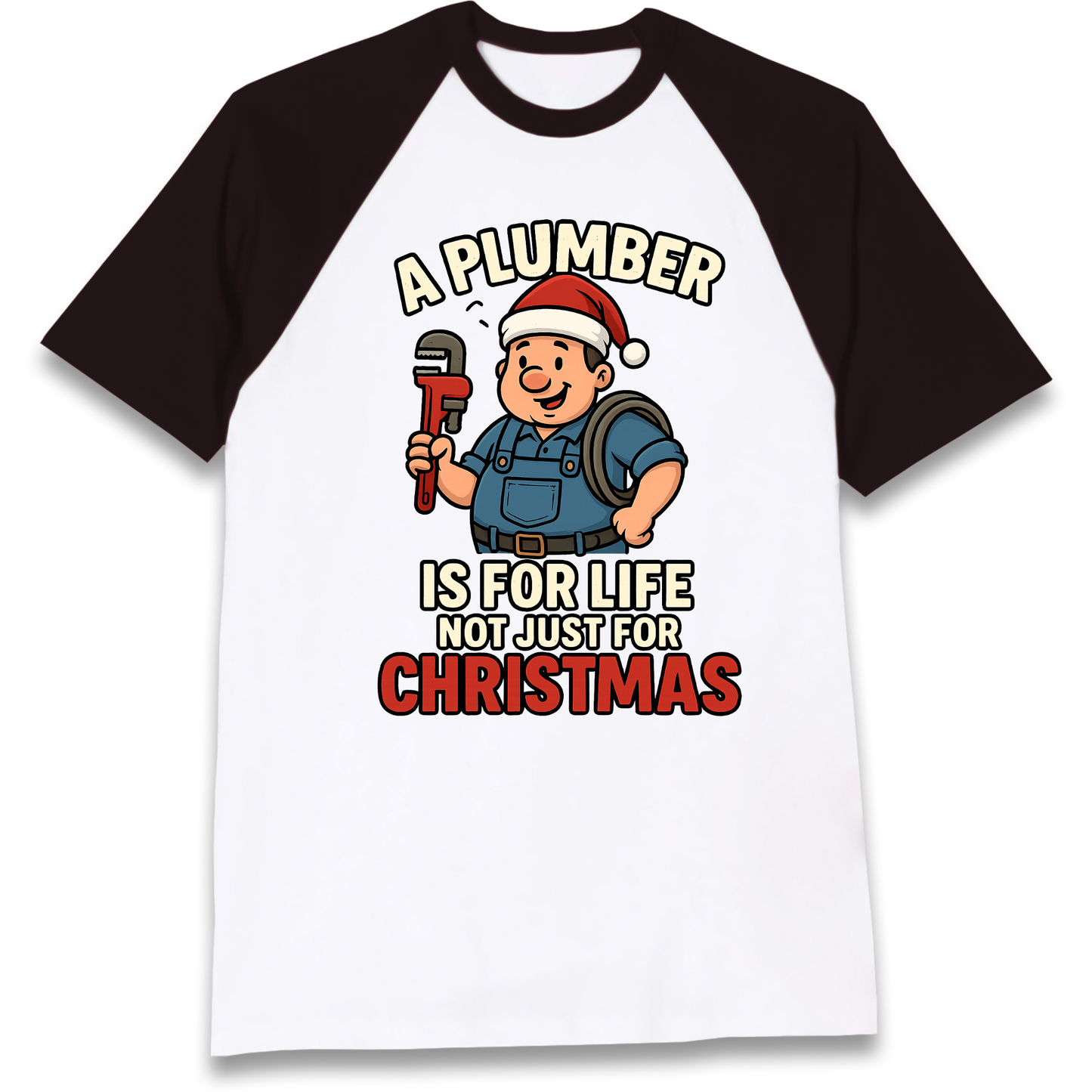 Plumber Christmas Raglan T Shirt