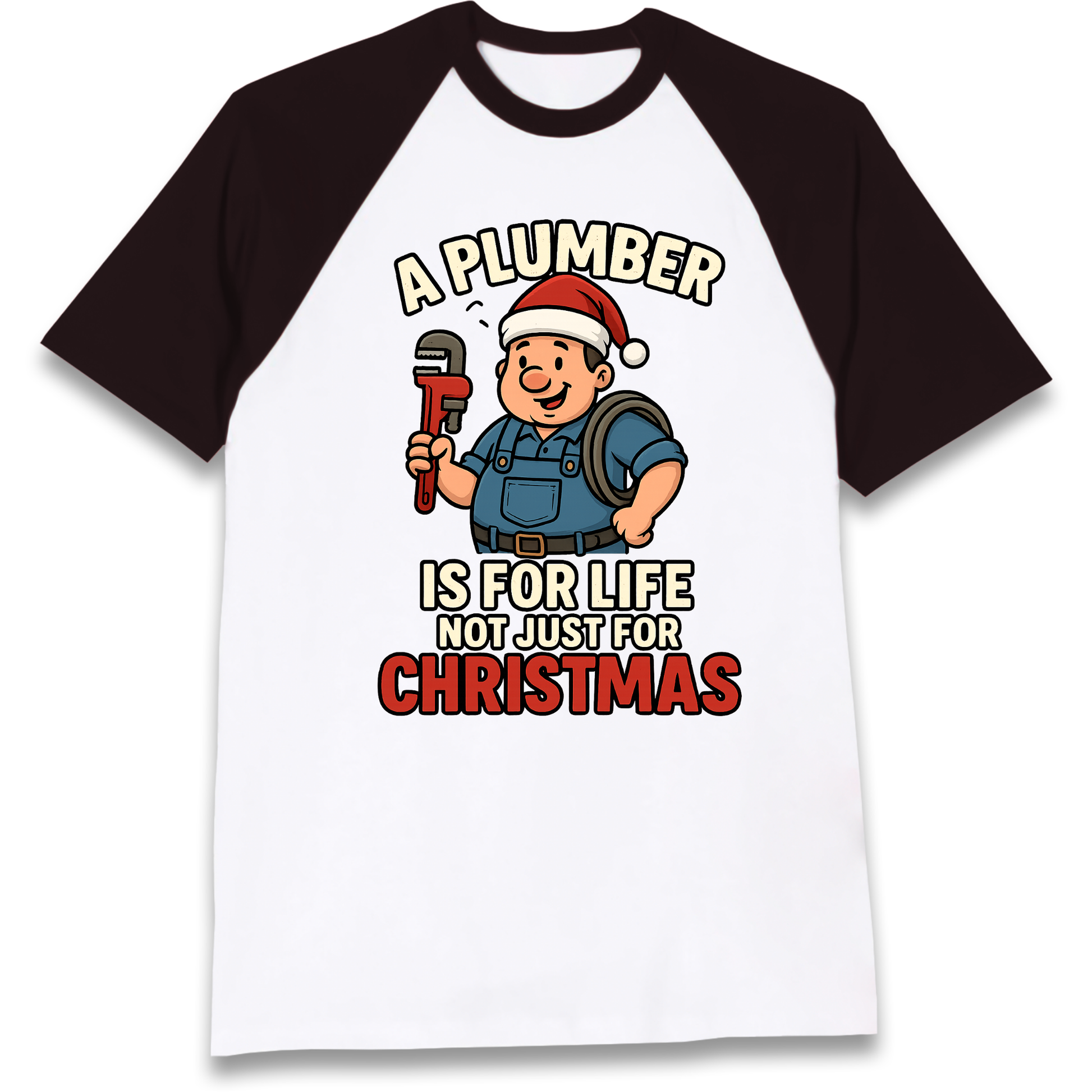 Plumber Christmas Raglan T Shirt