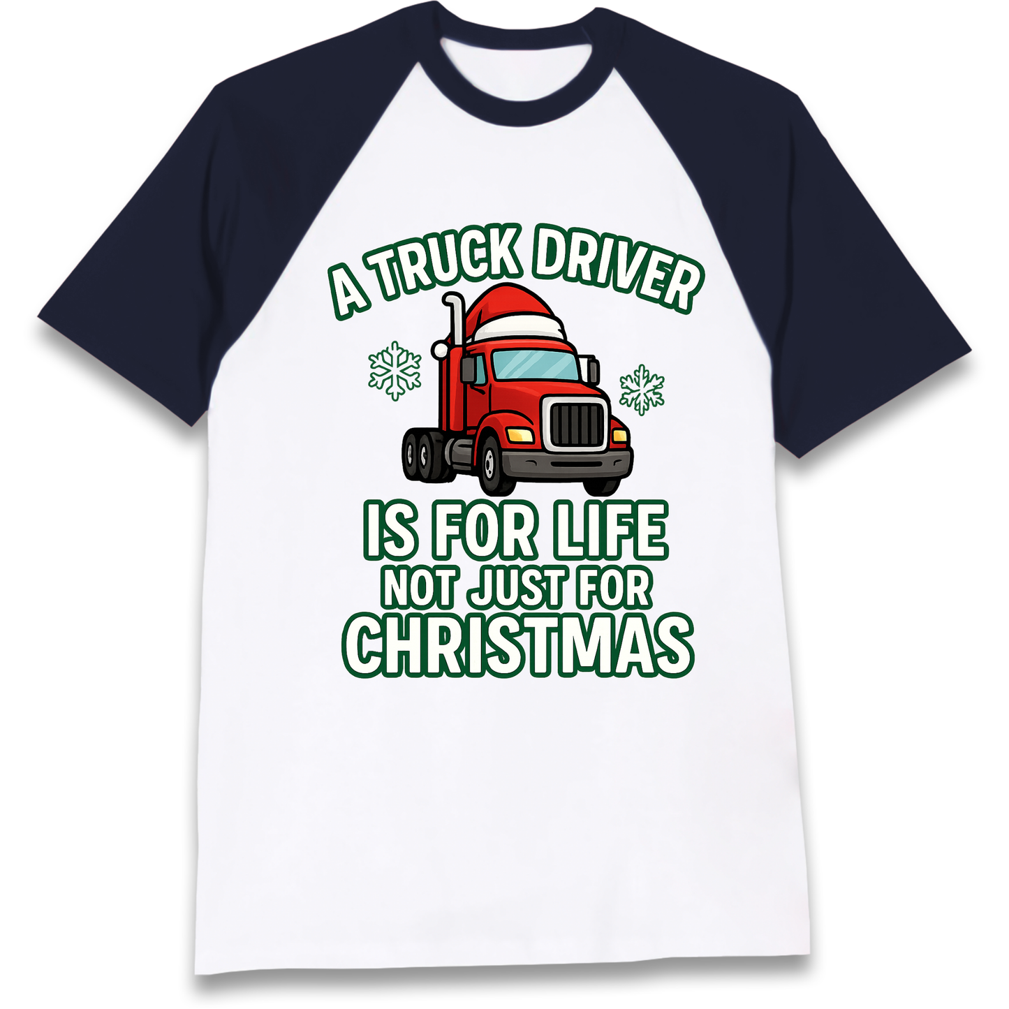 Truck Driver Christmas Raglan T Shirt