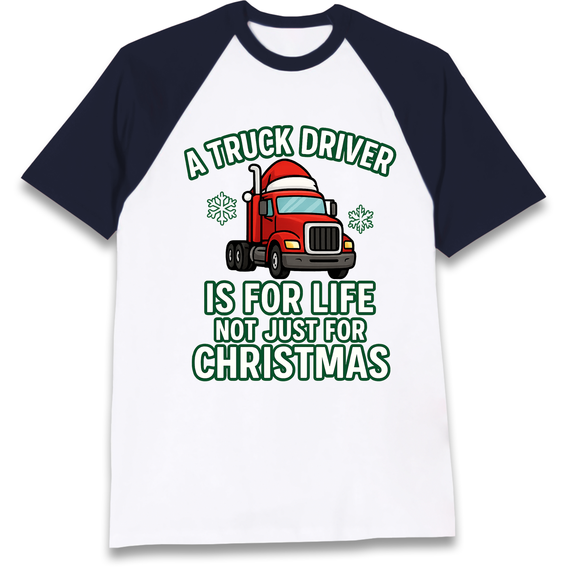 Truck Driver Christmas Raglan T Shirt