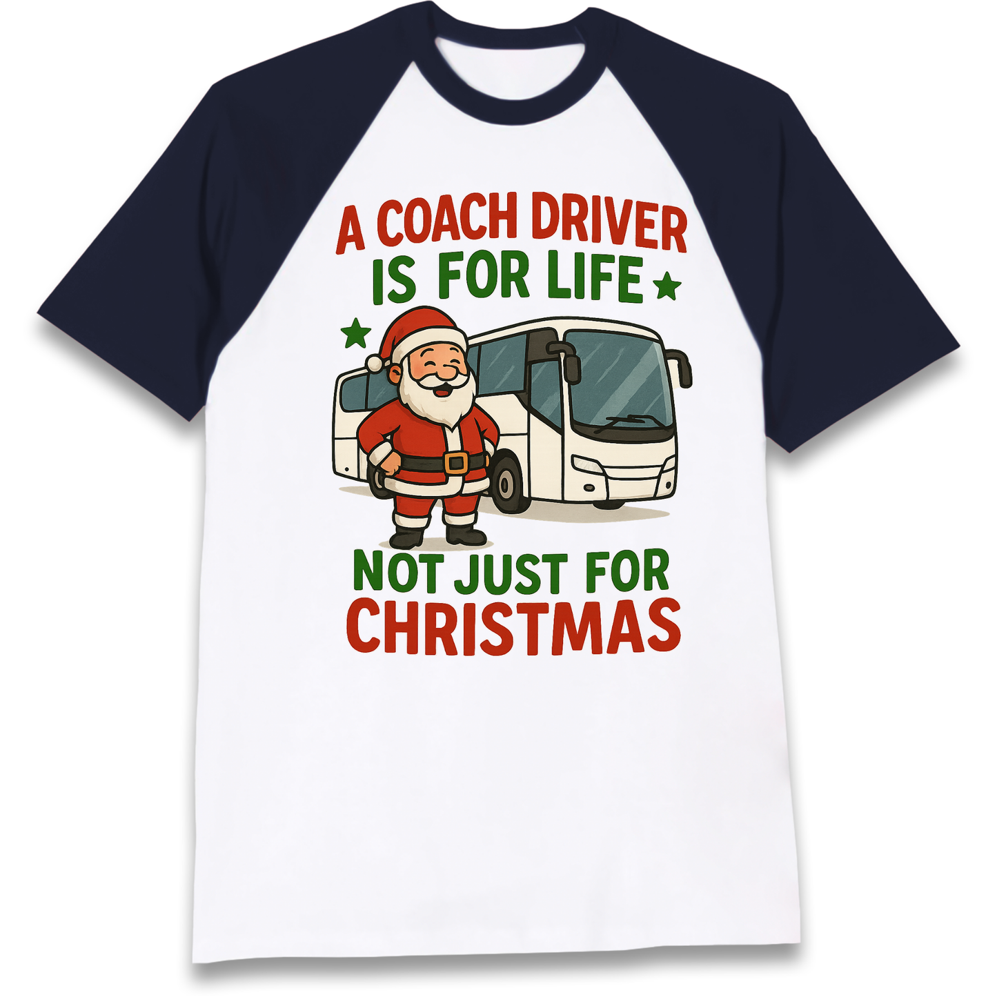 Coach Driver Christmas Raglan T Shirt