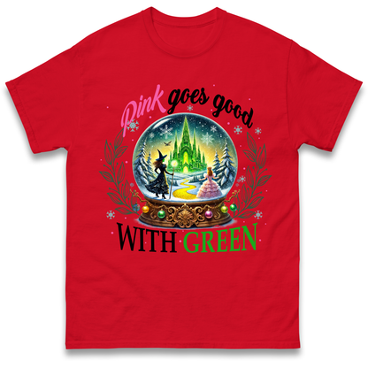 Wicked Pink Goes Good With Green Adult T Shirt