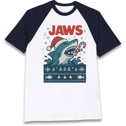 Jaws Christmas Raglan T Shirt