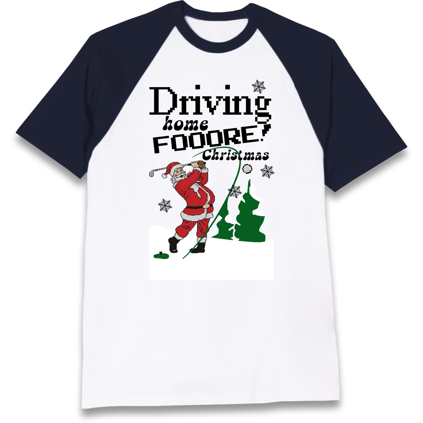 Christmas Golf Raglan T Shirt