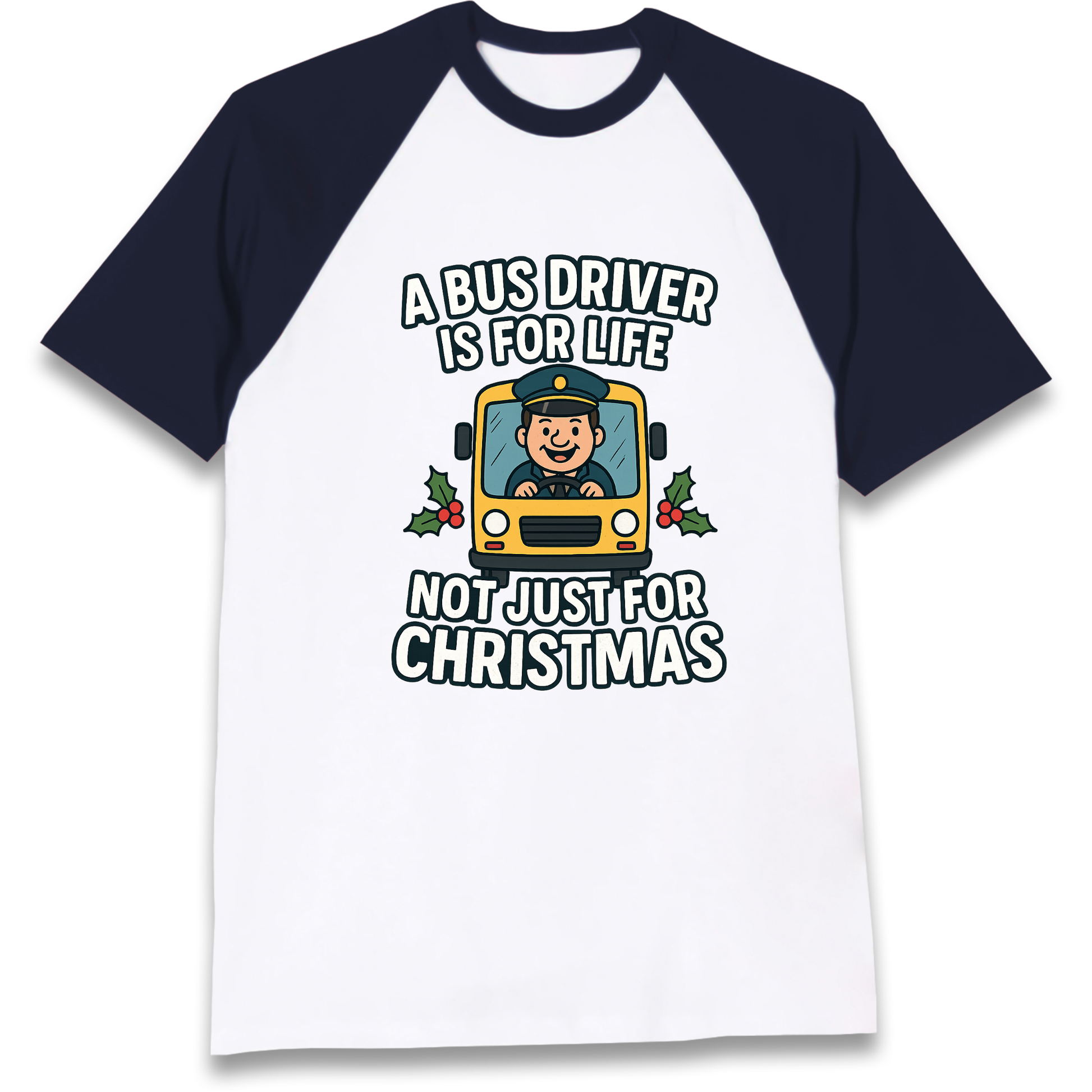 Bus Driver Christmas Raglan T Shirt