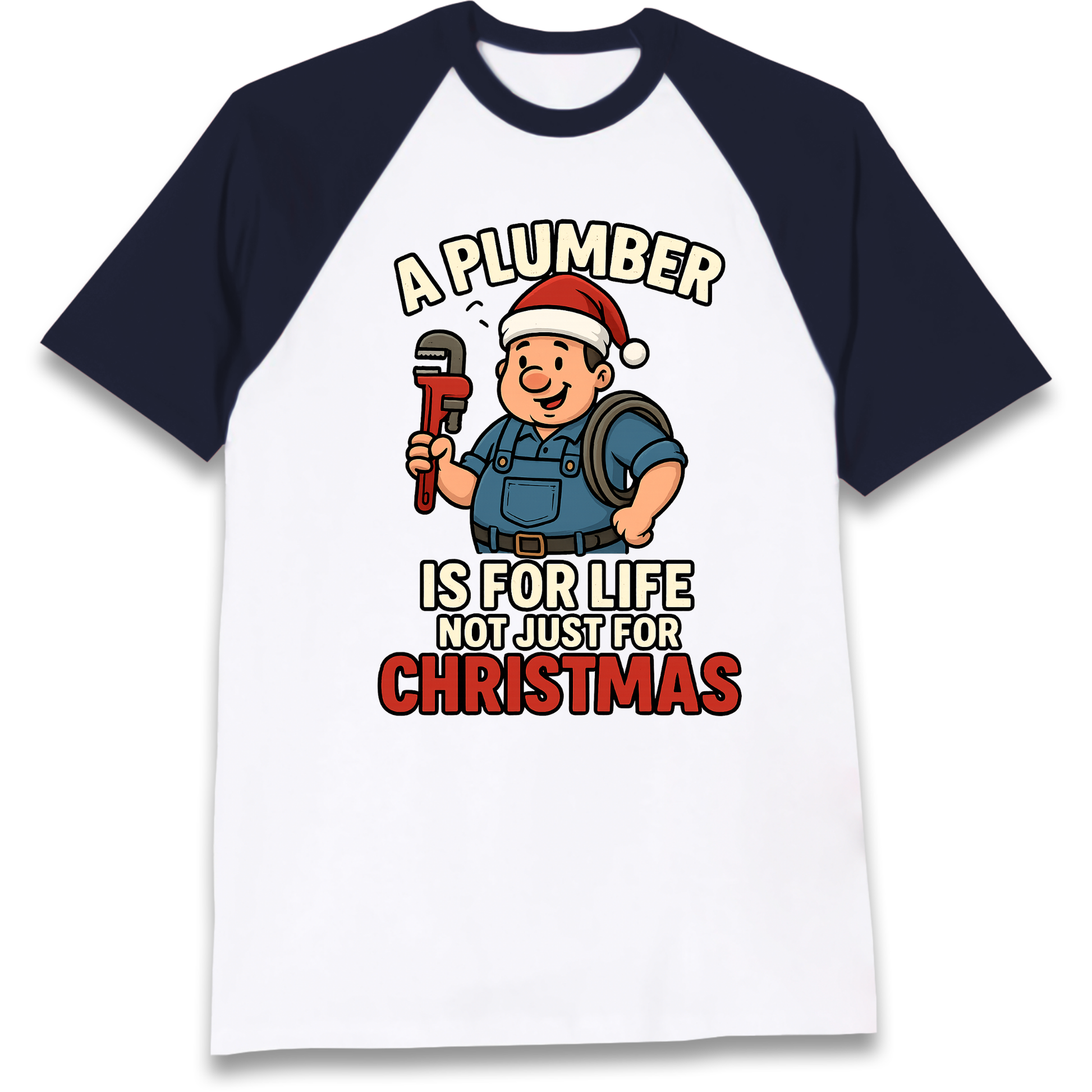 Plumber Christmas Raglan T Shirt