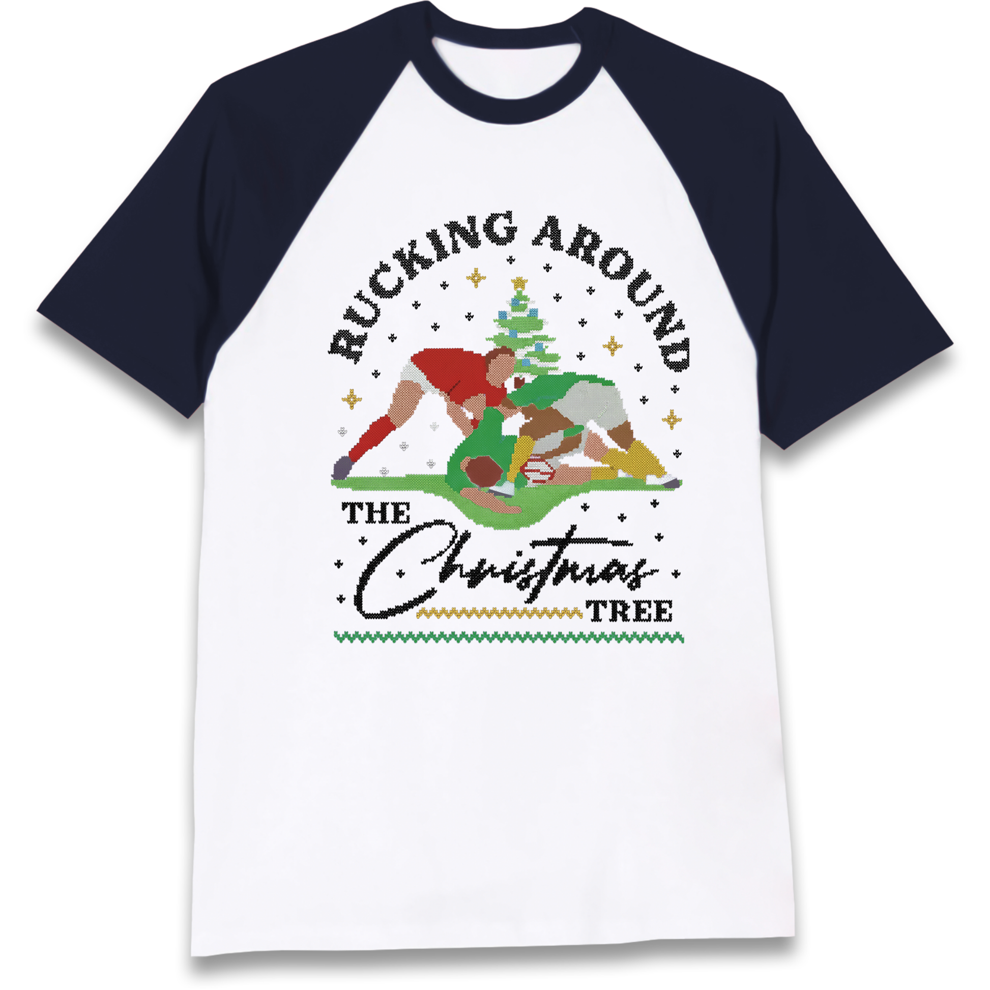 Rugby Christmas Raglan T Shirt