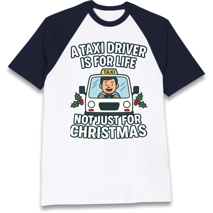 Taxi Driver Christmas Raglan T Shirt