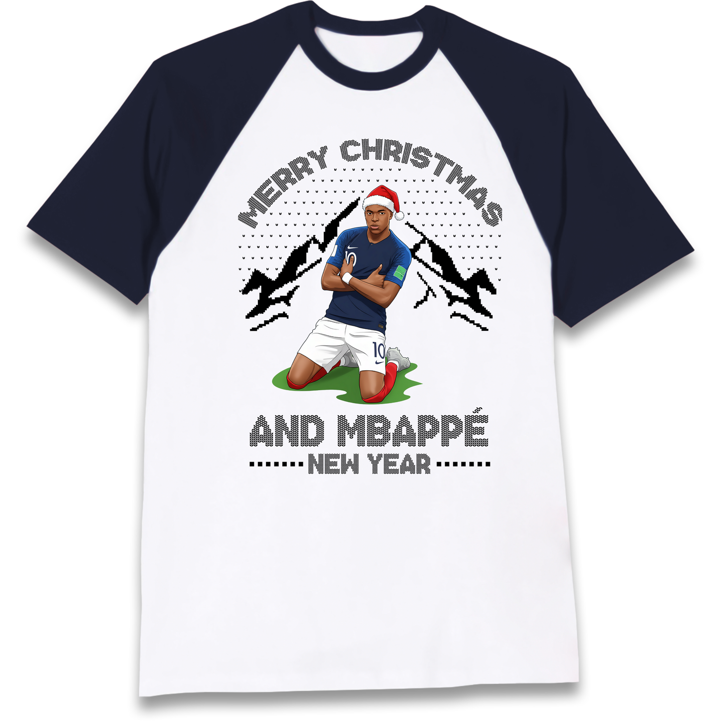 Mbappe Christmas Raglan T Shirt