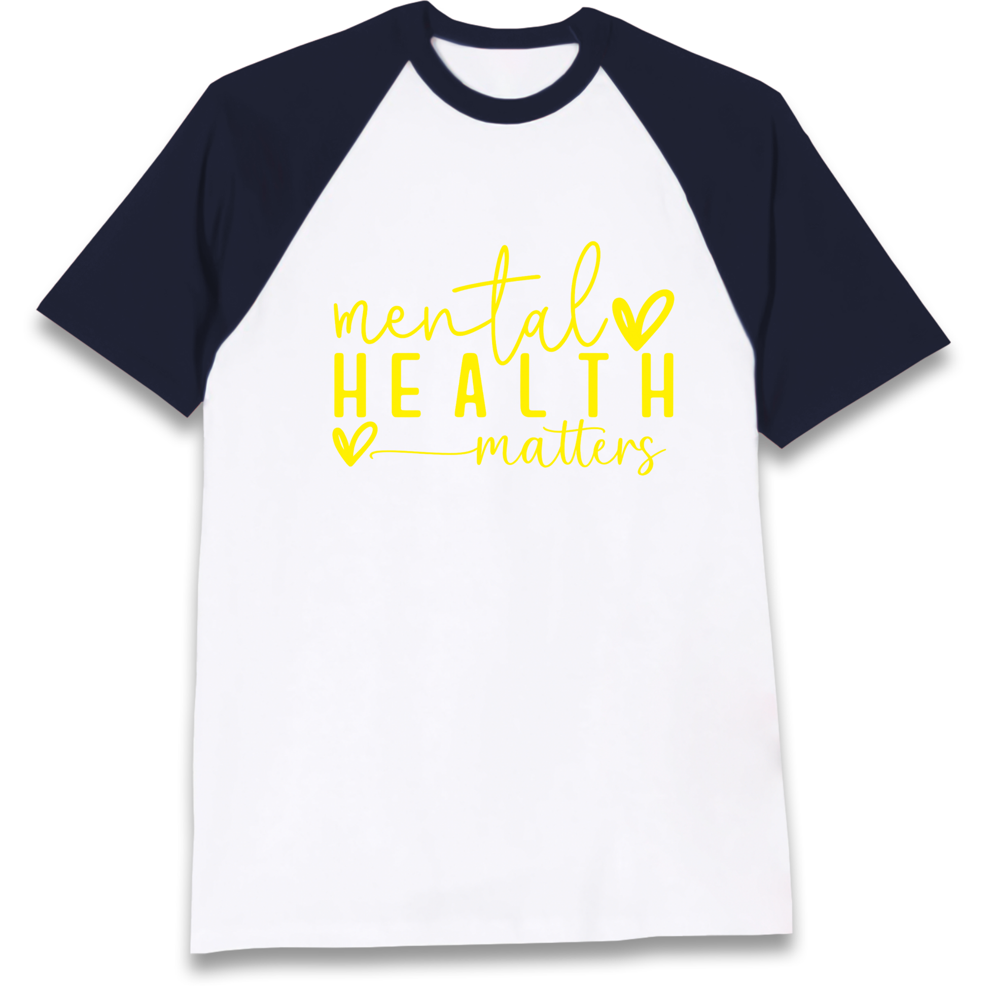 Yellow Mental Health Raglan T Shirt