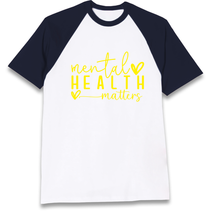 Yellow Mental Health Raglan T Shirt