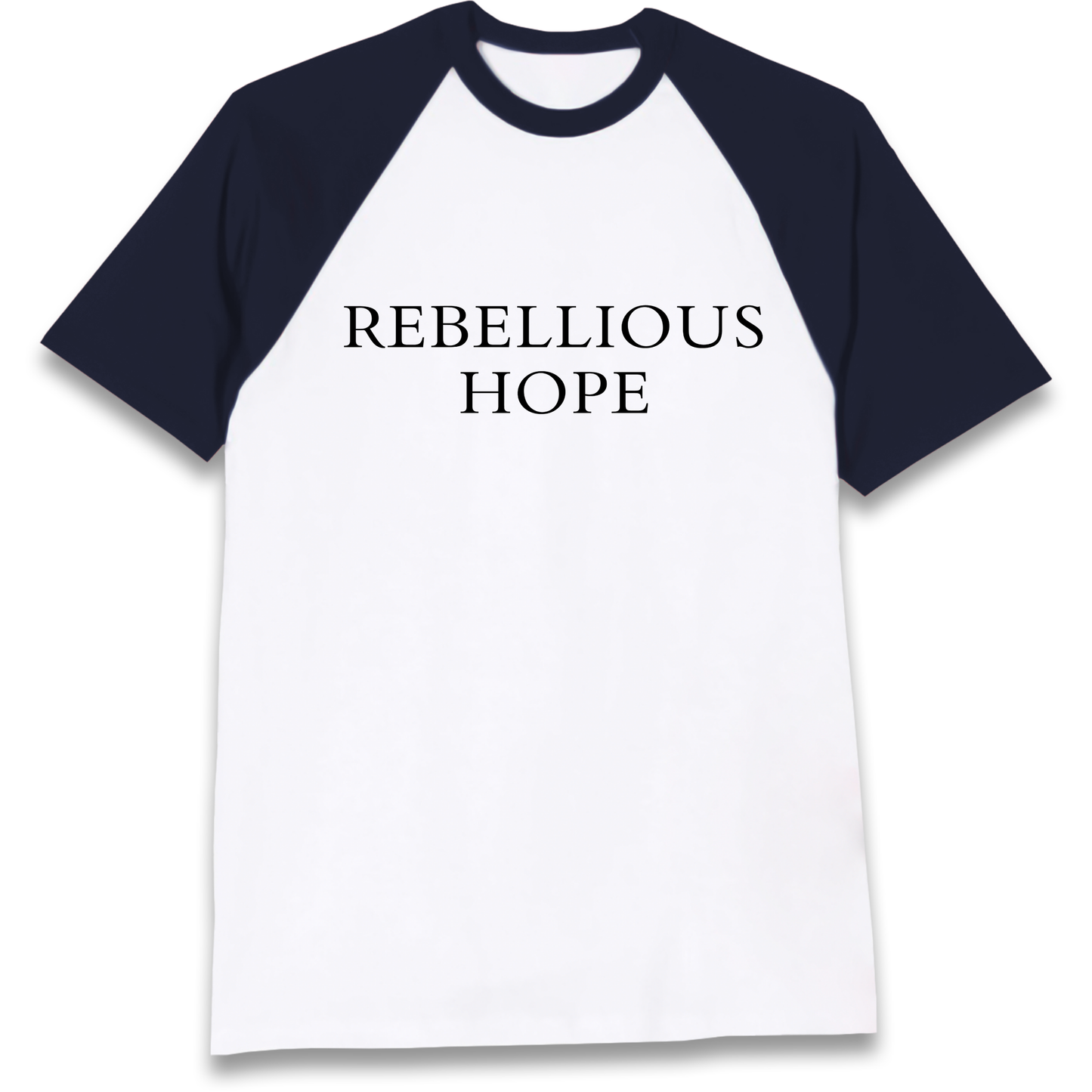 Rebellious Hope Embroidered Raglan T Shirt