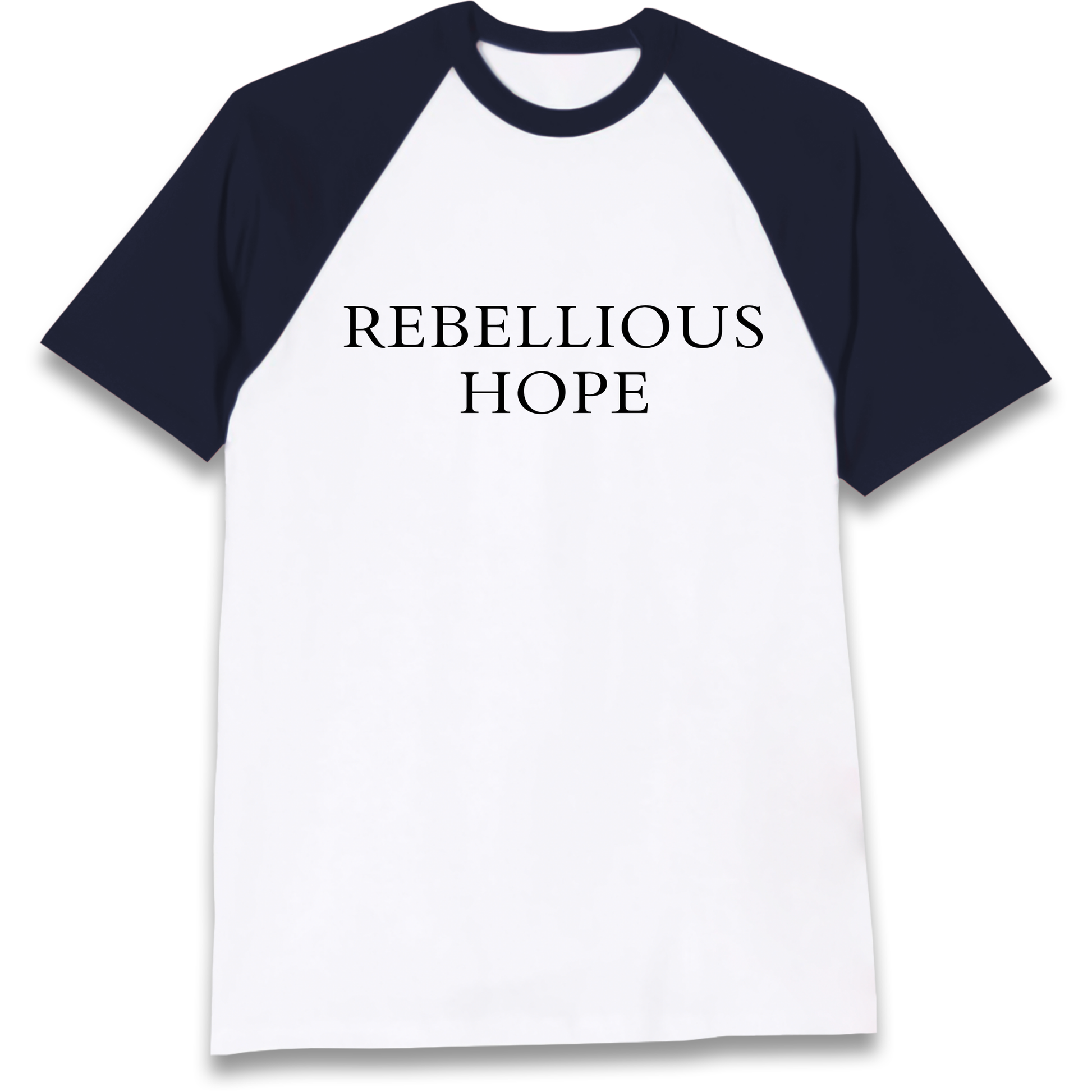Rebellious Hope Embroidered Raglan T Shirt